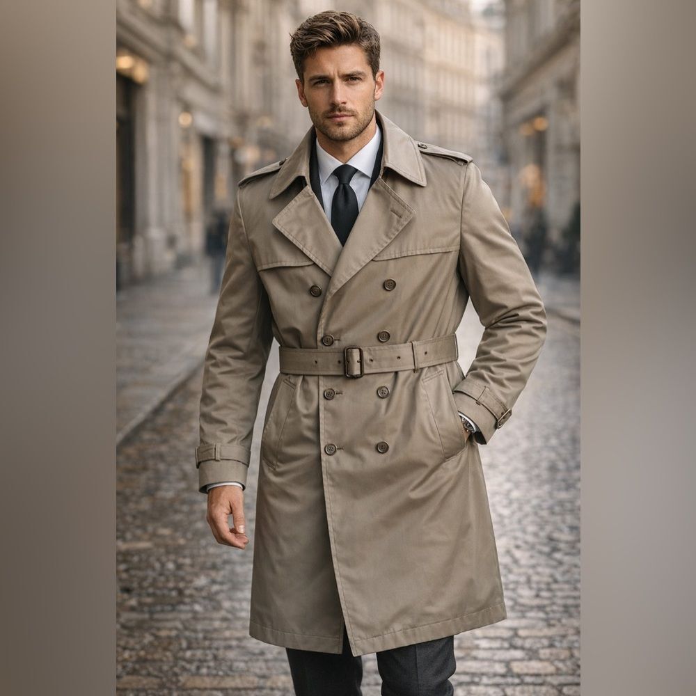 Vintage London Fog Men’s Trench Coat Size 44R Khaki Removable Thinsulate Liner